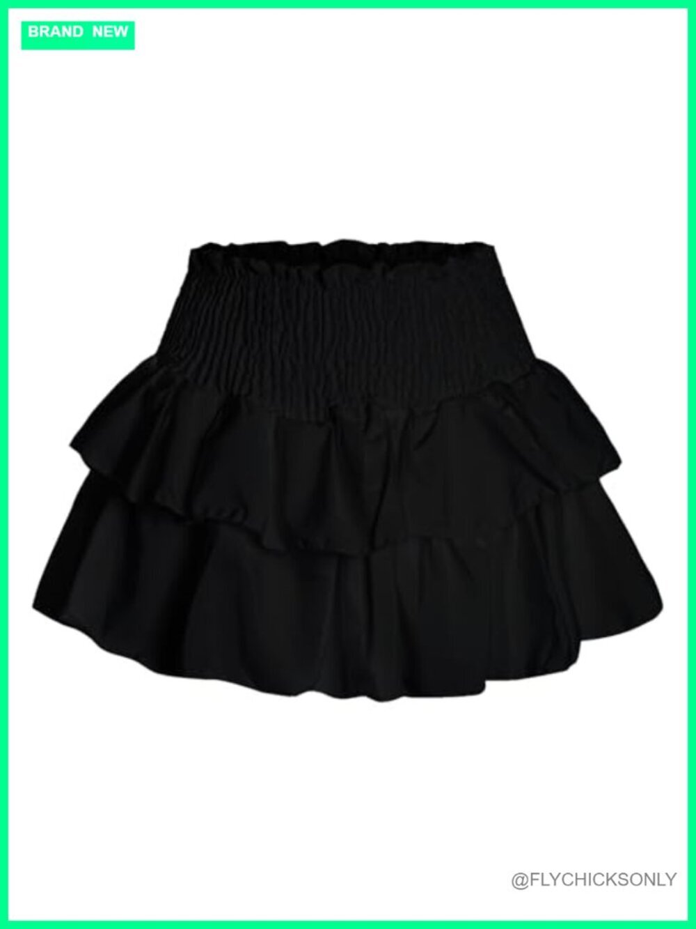 High Waist Ruffle Mini Skirt with Lined, Stretchy Flowy Layered Pleated